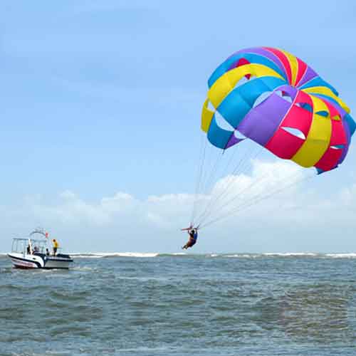 Parasailing in the sea